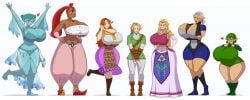 1boy 6girls aged_up bulge bulge_through_clothing clothed clothed_female clothed_male deztyle female gerudo harem height_chart height_difference huge_balls huge_breasts huge_butt huge_cock huge_thighs hylian imminent_gangbang impa impa_(ocarina_of_time) kokiri link link_(ocarina_of_time) lookmanilikeit1 male malon nabooru nintendo ocarina_of_time princess_ruto princess_zelda saria sheikah shortstack the_legend_of_zelda twitter_link zelda_(ocarina_of_time) zora