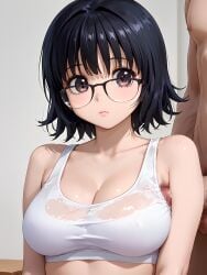 ai_generated armpit_fetish armpit_sex armpits black_hair fetish glasses hunter_x_hunter rubbing_penis shizuku_murasaki