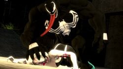 3d 5_fingers animated claws female gwen_stacy hi_res human humanoid male mammal marvel mask masked masked_female mrflaptastic muscular nude penis sex source_filmmaker spider-gwen spider-man_(series) straight symbiote teeth venom_(marvel) video_games