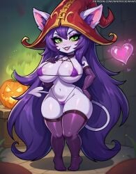 1girls ai_generated ass big_ass big_breasts big_butt big_thighs bikini bra breasts breasts_bigger_than_head covered_breasts covered_pussy curvy curvy_body curvy_female female female_focus female_only green_eyes hair halloween halloween_theme hat hourglass_figure huge_breasts huge_thighs human large_breasts league_of_legends lips ninfrock ninfrockdraws pale_skin pale_skinned_female panties pumpkin purple-skinned_female purple_hair purple_skin riot_games skinny_waist slim_waist solo solo_female solo_focus succubus thick_legs thick_thighs uncensored voluptuous voluptuous_female wide_hips