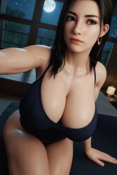 3d 3d_(artwork) abs ai ai_generated big_ass big_booty big_breasts black_hair busty cleavage emo female goth long_hair muscular_female oc original_character pale_skin radnsad solo solo_female solo_focus tensor tensor.art tensor_art thick_thighs uno(oc) uno(oc) white_skin