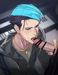 cum cum_on_face dick gay gay_sex gyakuten_saiban naruhodou_ryuuichi sucking_penis