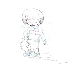 #fff_fff alternate_version_at_source alternate_version_available dialogue female frisk peeing peeing_in_public piss_play piss_puddle pixiv public public_exposure public_humiliation undertale urine watersports