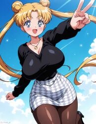 ai_generated alternate_breast_size big_breasts bishoujo_senshi_sailor_moon breasts civilian_clothes clothing huge_breasts large_breasts sailor_moon steak_ai usagi_tsukino