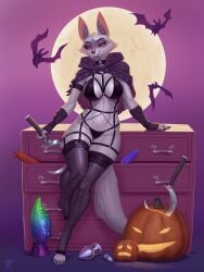 2024 3:4 anthro arm_tuft black_bra black_clothing black_lingerie black_panties black_sclera black_underwear bra breasts buttplug cabinet canid canine canis cape choker clothing death_(puss_in_boots) digitigrade dildo dreamworks elbow_tuft eyebrows eyelashes facial_markings feet female fur hacatiko harness head_markings hi_res inner_ear_fluff jack-o'-lantern jewelry lingerie looking_at_viewer mammal markings mask_(marking) moon mtf_crossgender necklace open_mouth panties plug_(sex_toy) puss_in_boots_(dreamworks) puss_in_boots_the_last_wish red_eyes rule_63 sex_toy shrek_(series) sickle solo toeless_legwear toeless_stockings tuft underwear universal_pictures universal_studios white_body white_fur wolf