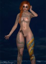 3d blue_eyes exhibitionism grand_theft_auto grand_theft_auto_online grand_theft_auto_v nopixel olivia_copper orange_hair tattoo