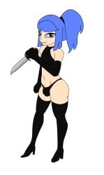 costume crossdressing femboy highheels kenny_diver knife lunars male panties simplistic skimpy weapon