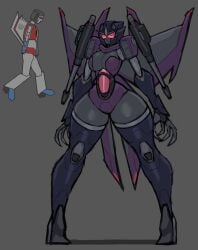 1girls 2020s 2024 2d 2d_(artwork) big_thighs breasts claws female female_focus female_only hi_res high_heels highres hips large_thighs mask masked masked_female mtf_transformation rule_63 simple_background slim_waist slipstream small_breasts solo solo_female solo_focus standing starscream thick_thighs thighs transformers visor wide_hips zzzhodazzz