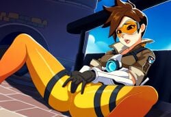 ai_generated cameltoe fingering_through_clothes masturbating masturbation overwatch spread_legs tracer