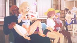 3d dark-skinned_male gawr_gura gawr_gura_(casual) hololive hololive_english hololive_myth koikatsu male mori_calliope ninomae_ina'nis overall_skirt overalls public public_sex pussy pussy_juice school takanashi_kiara unknown_artist virtual_youtuber watson_amelia