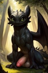 ai_generated balls ballsack big_balls big_penis claws dragon feral how_to_train_your_dragon male male_only penis scales testicles toothless wings