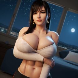 3d 3d_(artwork) abs ai ai_generated big_ass big_booty big_breasts black_hair busty cleavage emo female goth long_hair muscular_female oc original_character pale_skin radnsad solo solo_female solo_focus tensor tensor.art tensor_art thick_thighs uno(oc) uno(oc) white_skin