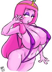 adventure_time blush cartoon_network female female_only long_hair maikyoh pink_hair pink_skin princess_bubblegum sling_bikini tagme tiara