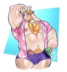 absurd_res armpit_hair asgore_dreemurr body_hair clothing digital_drawing_(artwork) digital_media_(artwork) egg_concept erection foreskin genitals hi_res horn male navel nipples penis shirt solo solo_male topwear undertale_(series)