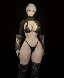 3d abs black_sclera female_only pixie_cut red_eyes short_hair soboro solo tagme thong ulrika_magdova vampire warhammer_(franchise) warhammer_age_of_sigmar warhammer_fantasy white_hair