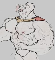 bara big_muscles krypto krypto_the_superdog male male_only muscles muscular no_visible_genitalia nude ripped-saurian solo solo_male