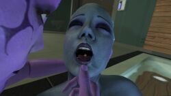 3d 3girls alien alien_girl animated asari blue_skin breasts commander_shepard female female_only female_pred female_prey femshep giantess hagisher internal kissing larger_female macro mass_effect medium_breasts nipples oral_vore red_hair size_difference smaller_female sound stomach tagme video vore water x-ray yuri