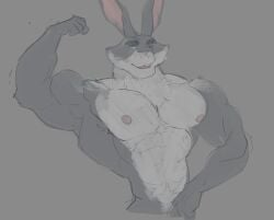 bara big_muscles bunnymund dreamworks flexing male male_only muscles muscular nude paramount_pictures ripped-saurian rise_of_the_guardians solo solo_male