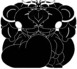 flewbycaset hyper_balls hyper_muscles hyper_penis jackalope monster pecs