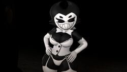 1girls 3d batim bendy bendy_fem cleavage cryptiacurves darling_(cally3d) devil female female_only garry's_mod hands_on_hips posing smiling_at_viewer solo