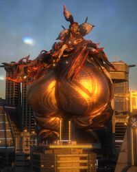 big_ass big_breasts breasts bubble_butt chubby huge_ass huge_breasts macro protea_(warframe) qzk_forte tagme thick_thighs warframe wide_hips