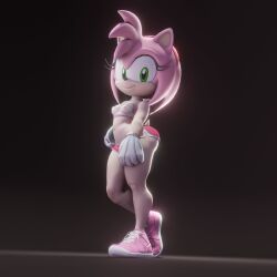 1:1 3d 3d_(artwork) 3d_model accessory amy_rose anthro ass bottomwear bracelet breasts clothing crop_top digital_media_(artwork) eulipotyphlan eyelashes female fur gloves green_eyes hair_accessory hairband handwear hedgehog hedgehog_girl hi_res hotpants jewelry lia3d mammal navel pink_body pink_fur sega shirt shorts smile solo sonic_(series) sonic_the_hedgehog_(series) tail tan_body topwear translucent translucent_clothing