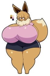 big_breasts breasts character_request dewbber eevee eeveelution female furry huge_breasts pokemon pokemon_(species) tagme thick_thighs wide_hips