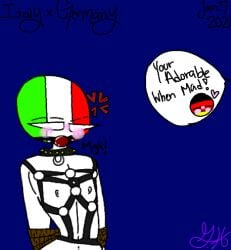 bondage bondage bondage_harness countryhumans gay germany_(countryhumans) italy_(countryhumans) mouth_gag tsundere