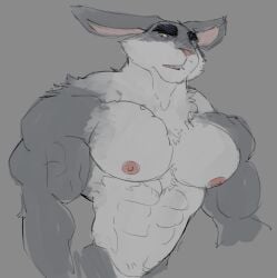 bara big_muscles bunnymund dreamworks male male_only muscles muscular nude paramount_pictures ripped-saurian rise_of_the_guardians solo solo_male