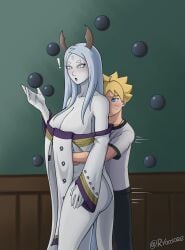 1boy 1girls alien alien_girl big_breasts boruto:_naruto_next_generations kaguya_otsutsuki milf naruto naruto_(series) older_female otsutsuki_kaguya ryoosore uzumaki_boruto younger_male