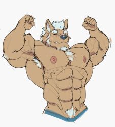 bara big_muscles flexing male male_only marchosias_(tokyo_afterschool_summoners) muscles muscular no_visible_genitalia nude ripped-saurian solo solo_male tokyo_afterschool_summoners