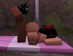 1boy 1girls 3d artist_request ass big_ass doggy_style female male roblox robloxian sex side_view source_request tagme