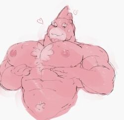 bara big_muscles luvdisc male male_only muscles muscular nintendo no_visible_genitalia nude pokémon_(species) pokemon pokemon_(species) ripped-saurian solo solo_male