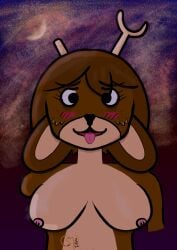 breasts breasts_out bunny bunny_ears butterbrick embarrassed embarrassed_nude_female female furry innocent luna_(undertale_wildfire) mascara mascara_running mascara_smear mascara_tears moon mooning nude one_arm outdoors public public_nudity rabbit rabbit_ears rabbit_girl tongue tongue_out undertale_wildfire