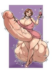 1dickgirl 1futa balls balls_bigger_than_head bottomless breasts_bigger_than_head clothed clothing cock_vore dress ecchipandaa erection futa_focus futanari futanari_pred hyper_penis mostly_clothed penis penis_bigger_than_body same_size_vore solo_dickgirl solo_focus solo_futa voluptuous_dickgirl voluptuous_futanari vore