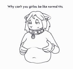 animated anthro belly breast_grab breasts collar collar_only domestic_cat felid feline felis female grope hair hand_on_breast hermia_idril long_hair mammal monochrome nude short_playtime siamese simple_background slightly_chubby slightly_chubby_female solo the_gentle_giant