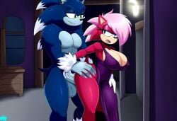 ai_generated ass blue_body breasts incest incest_(lore) magenta_fur male/female pink_hair sex sonia_the_hedgehog sonic_(series) sonic_the_hedgehog sonic_the_hedgehog_(series) sonic_underground sonic_x_sonia straight veiny_penis