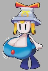 breasts_bigger_than_head cleavage clothed connie_(mario) crying female female_only fu huge_breasts joaoppereiraus mario_(series) mario_and_luigi:_brothership mario_and_luigi_(series) nintendo no_bra revealing_clothes shortstack yelladrill