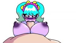 :>= animated big_breasts blowjob blowjob_face blue_hair brawl_stars emz_(brawl_stars) fellatio gif harajuku_emz jelly_bread_ paizuri penis purple_skin tagme titfuck video