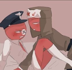 anthro countryhumans gay nazi red_body red_skin sex soviet_union_(countryhumans) swastika third_reich_(countryhumans) yaoi