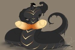 3:2 apode draconcopode dripping entitropy goo_creature hi_res legless male muscular muscular_male naga nipples serpentine solo