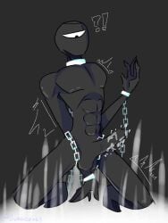 big_penis black_body chained confused cum dark_background dark_penis dick doors_(roblox) guiding_light_(doors) male muscular muscular_male on_knees on_the_floor penis seek_(doors) shine suprised uvagozx_63 white_light