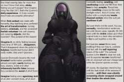 2024 alien alien_girl caption deviantart deviantart_link dukecrowe english english_text grossdom inanimate_transformation mass_effect quarian text transformation wall_of_text