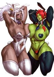 abs athletic_female bunny_ears bunnysuit muscular_female orc orc_female virgoart1509