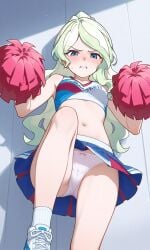 ai_generated angry cheerleader cheerleader_uniform diana_cavendish disgusted little_witch_academia panties pantyshot