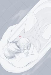 artist_request ass back bath bathtub butler ciel_phantomhive earrings hug kuroshitsuji legs medium_hair nude sebastian_michaelis short_hair square_enix water yaoi