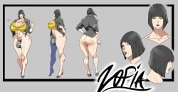 1futa bob_cut bulge futa_bulge futanari leather_jacket solo_futa tenchizone zofia_(hardones)