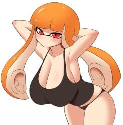 female_only inkling inkling_girl kaori_(splatoon) nobunagapero splatoon