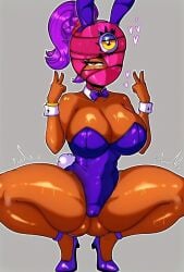 ai_generated brawl_stars breasts bunny_girl clothing cosplay dark-skinned female huge pussy s0d0w7_(artist) tara_(brawl_stars) thighs tight