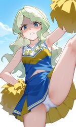 ai_generated angry cheerleader cheerleader_uniform diana_cavendish disgusted little_witch_academia panties pantyshot